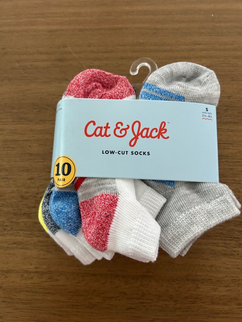 NWT Cat & Jack Low-Cut Socks 10-Pack Multicolor Kids Small
